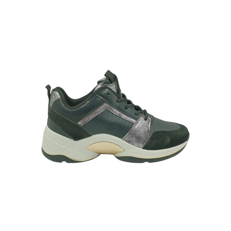 HERIEL - Zapatilla Negra Ecocuero Mujer