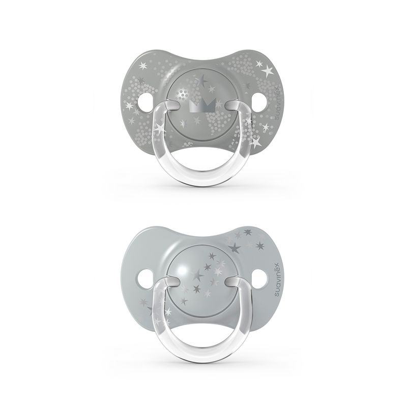 SUAVINEX - CHUPETE FISIOLOGICO SILICONA +18 MESES 2 UN SPREAD JOY GRIS