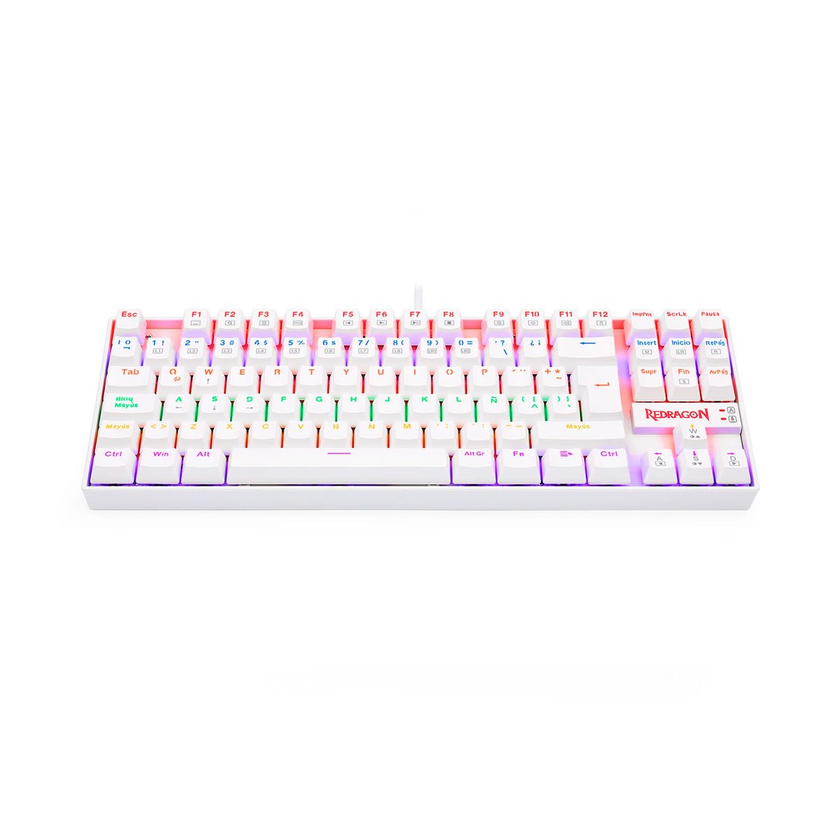 REDRAGON - Teclado Gamer Redragon Kumara 2 K552R-SP Rainbow Blanco Español