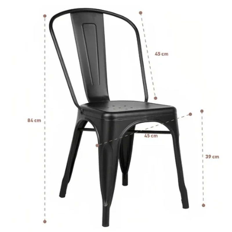 GENERICO - Silla Tolix Réplica Negro