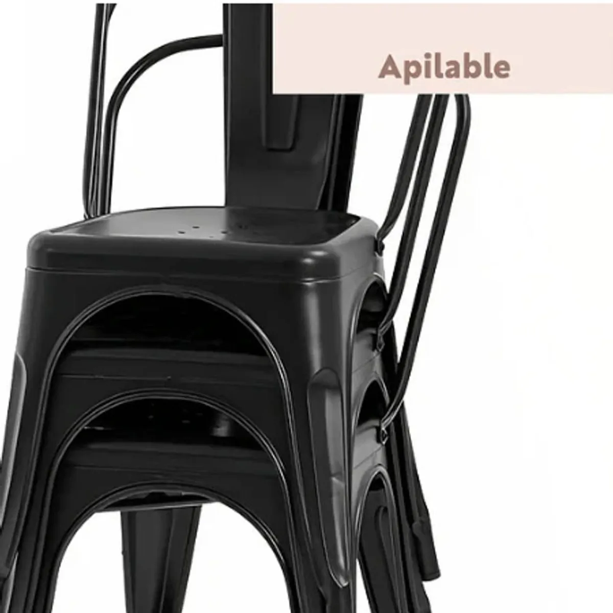 GENERICO - Silla Tolix Réplica Negro