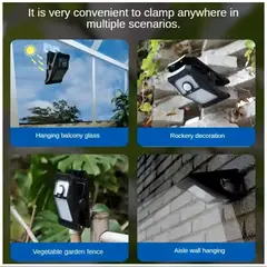 GENERICO - Luz Solar LED Clip Exterior 2000mah 10mil Horas Iluminación Luz Fría