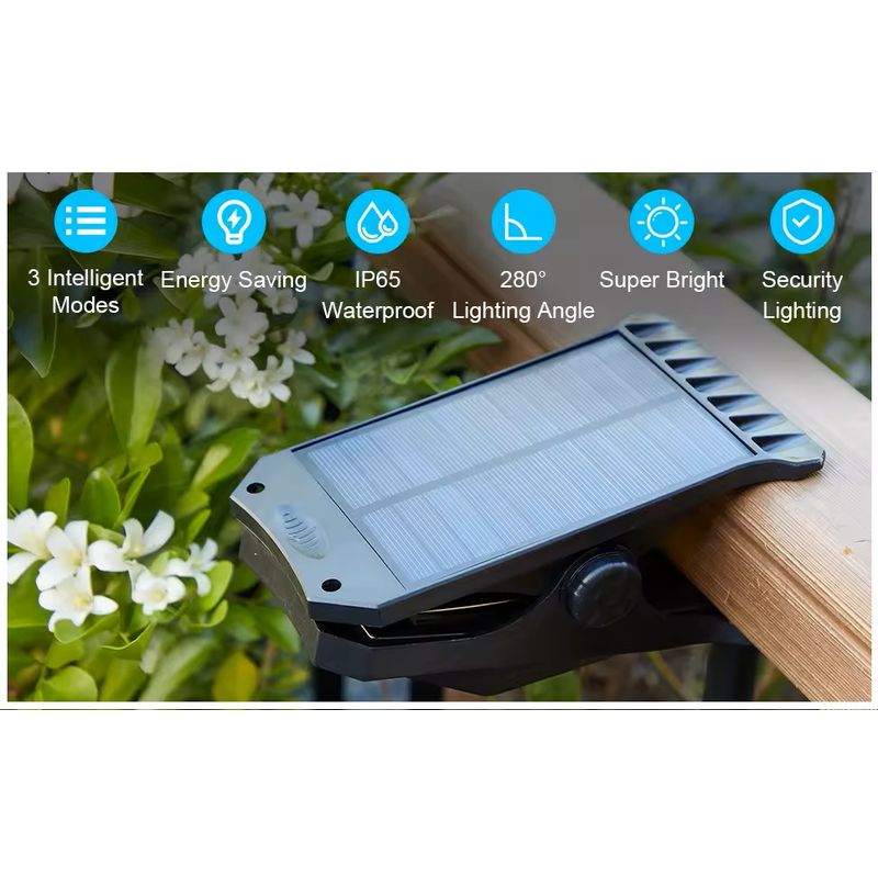 GENERICO - Luz Solar LED Clip Exterior 2000mah 10mil Horas Iluminación Luz cálida