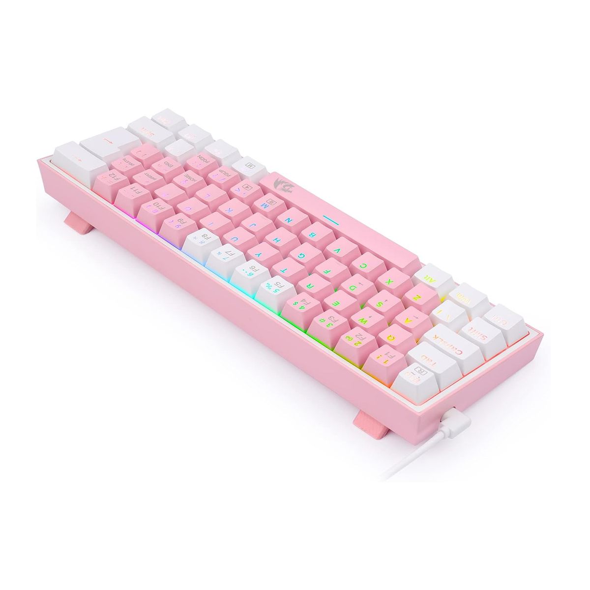 REDRAGON - Teclado Gamer Redragon K617 Fizz RGB PinkWhite
