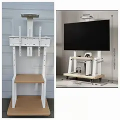 ANGELES DEL HOGAR - SOPORTE DE TV MÓVIL CON ESTANTE DE 32 A 70 PULGADAS