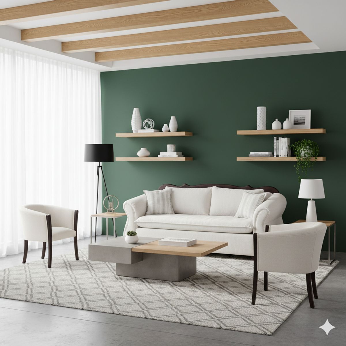 SITIAL HOME - Living 311 Afgano Crudo sofa 3 cuerpos  corona y  resortes + 2 sitiales