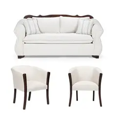 SITIAL HOME - Juego de Living 311 Afgano crudo,sofa 3 c resortes + 2 sitiales madera