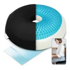 MUNDO MAGIA - Cojín Antiescaras Gel Viscoelástico Memoria Color Celeste