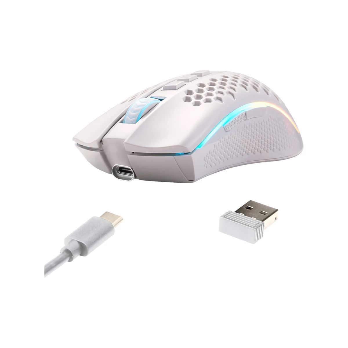 REDRAGON - Mouse Gamer Redragon Storm Pro White M808W-KS RGB