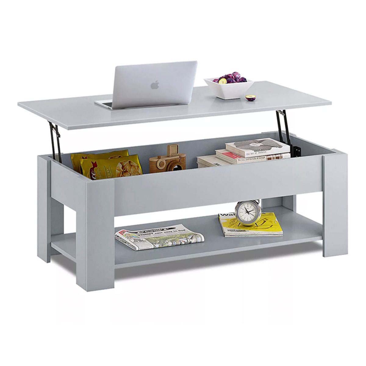 MSA MUEBLES SANTA ANA - Mesa Centro Elevable Cajón White