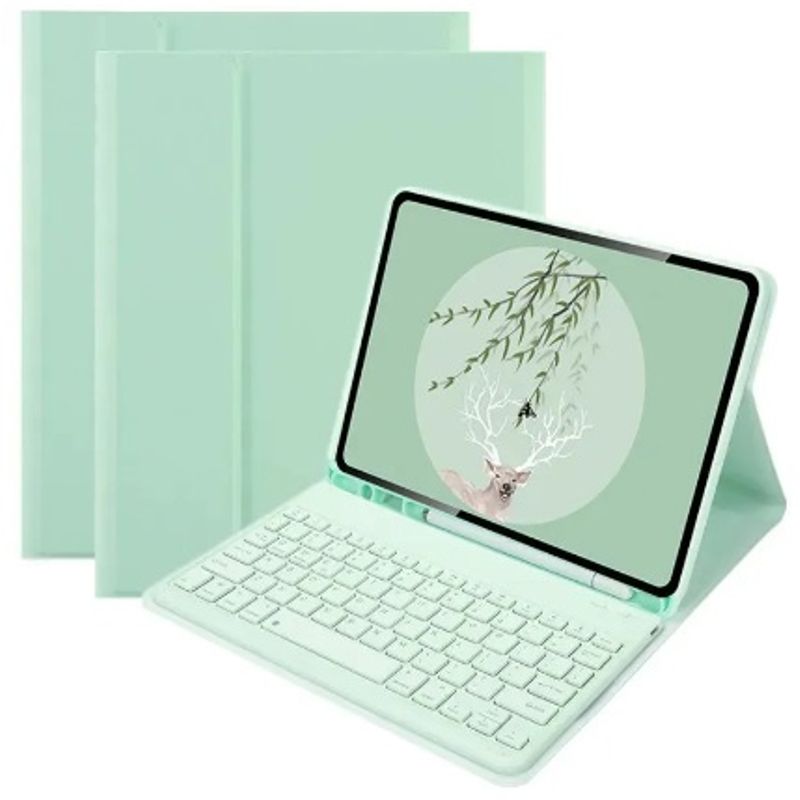 GENERICO - FUNDA VERDE  AGUA CON TECLADO MAGNETICO PARA IPAD PRO 10.5.
