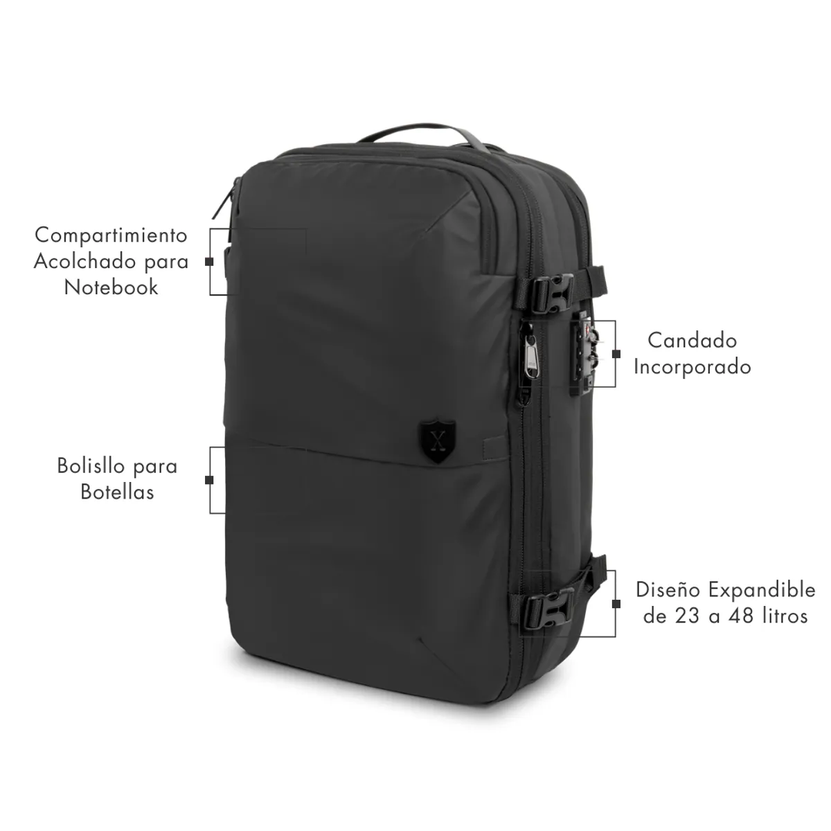 XCLUSIVE - Mochila Maleta para Viajes con Bolsa de Compresión 22 - 48L  Xclusive