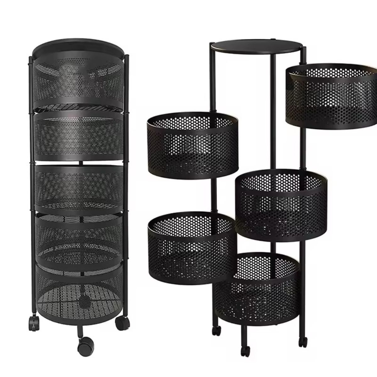 ANGELES DEL HOGAR - ESTANTE GIRATORIO FRUTAS Y VERDURAS ALMACENAMIENTO DE 5 NIVELES