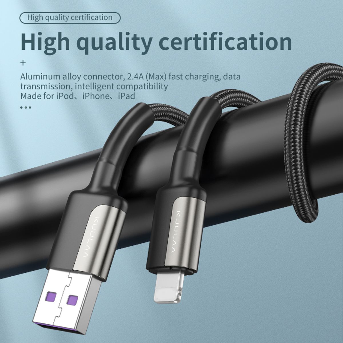 Cable Carga Rápida para iPhone 11 12 y iPad - Lightning, marca KUULAA - Foto 2