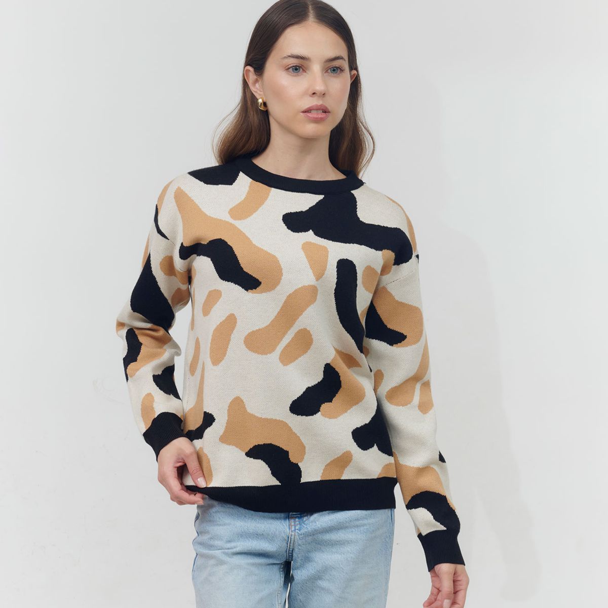 GUINDA - Sweater cuello redondo colores fuertes Epique Guinda