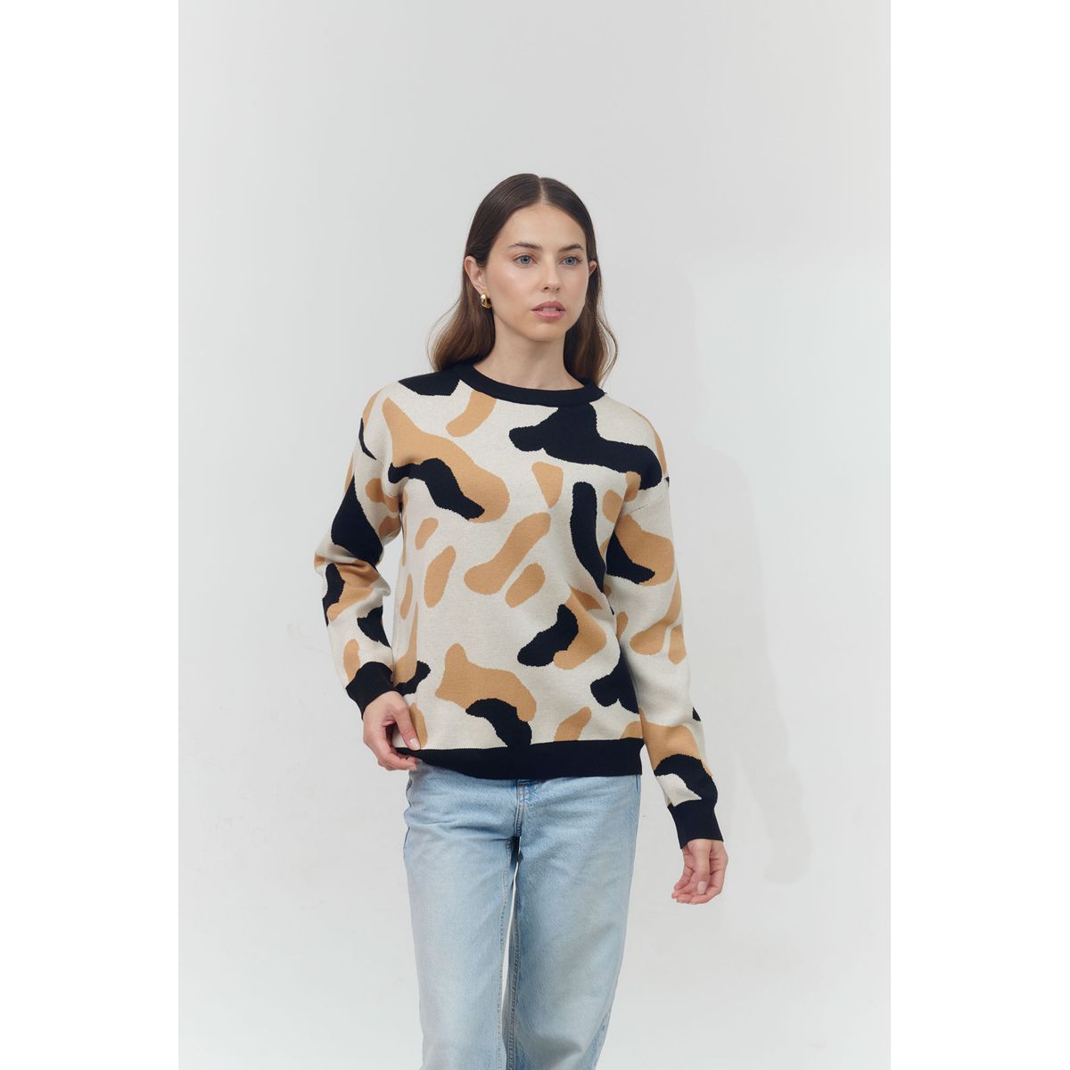 GUINDA - Sweater cuello redondo colores fuertes Epique Guinda