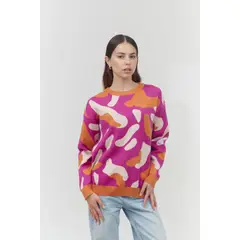 GUINDA - Sweater cuello redondo colores fuertes Epique