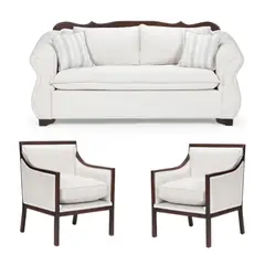 SITIAL HOME - Juego de Living 311 Tripoli crudo,sofa 3c resortes + 2 sitiales madera
