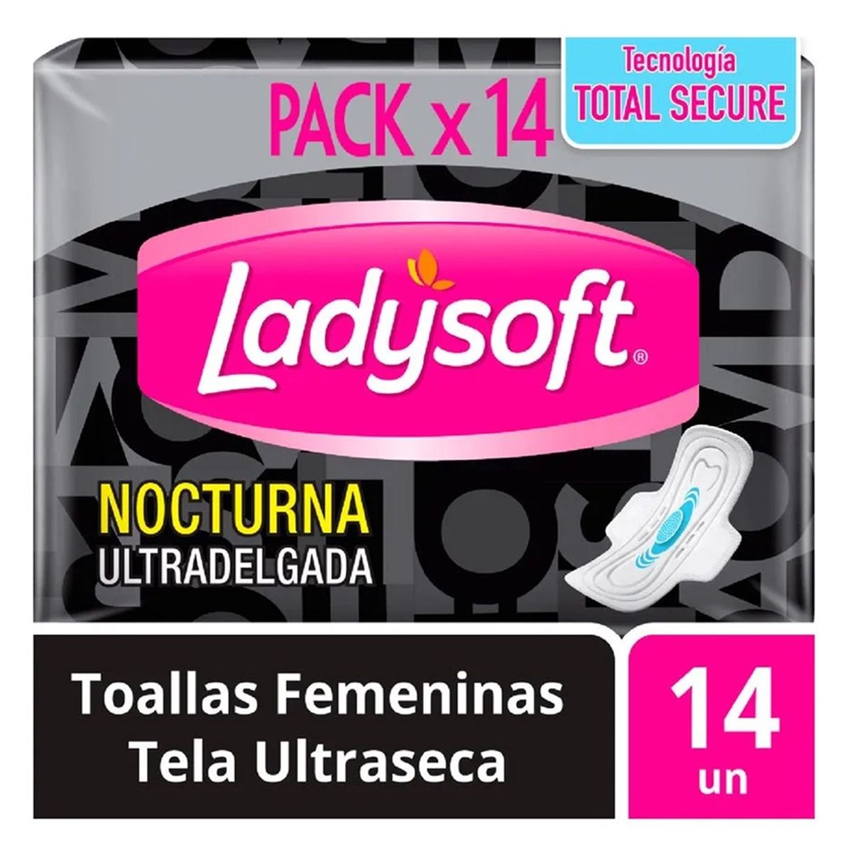 LADYSOFT - X2 Toallas Higiénicas Nocturna Ladysoft Ultradelgada 14unid