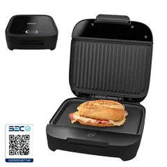 OSTER - Sandwichera Electrica Tostadora Compacta con Platos Hondos.