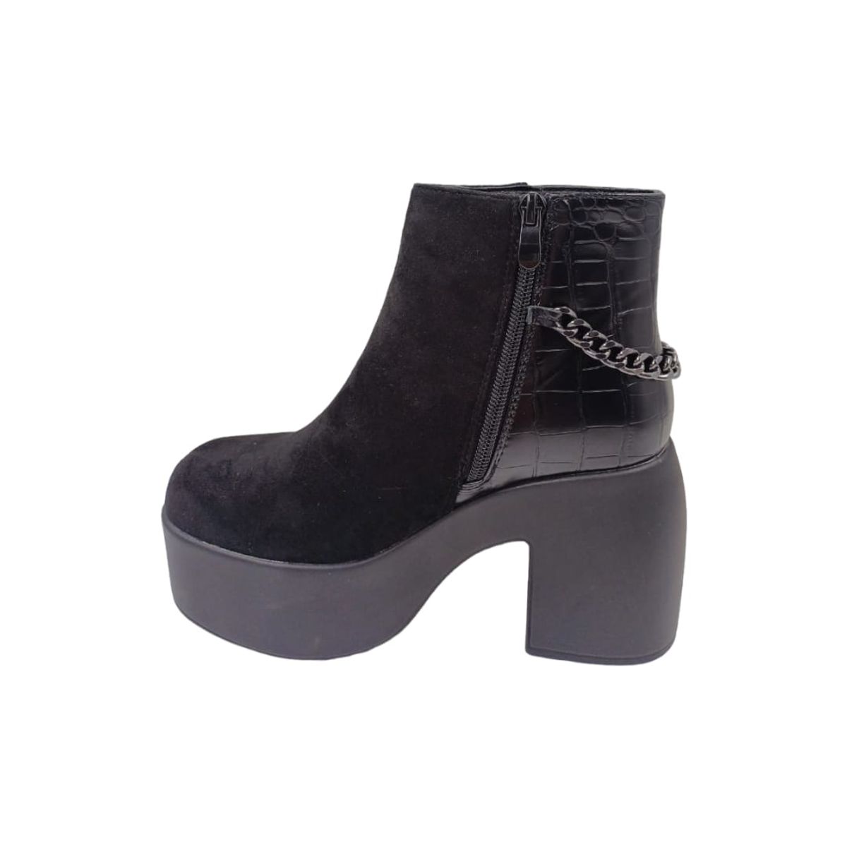 HERIEL - Botín Negro Plataforma Gamuza