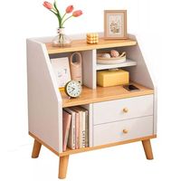 Velador 2 Niveles 2 Cajones 50x30x61cm Color Blanco