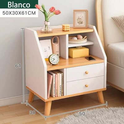 Imagen 2 del producto Velador 2 Niveles 2 Cajones 50x30x61cm Color Blanco