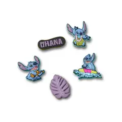 CROCS - Pack 5 Jibbitz Tropical Stitch Azul