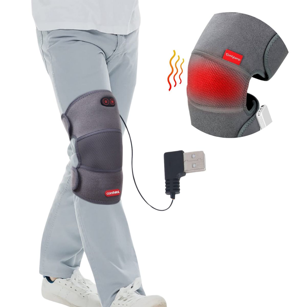 MOVI - Rodillera térmica USB para cuidado diario de rodillas