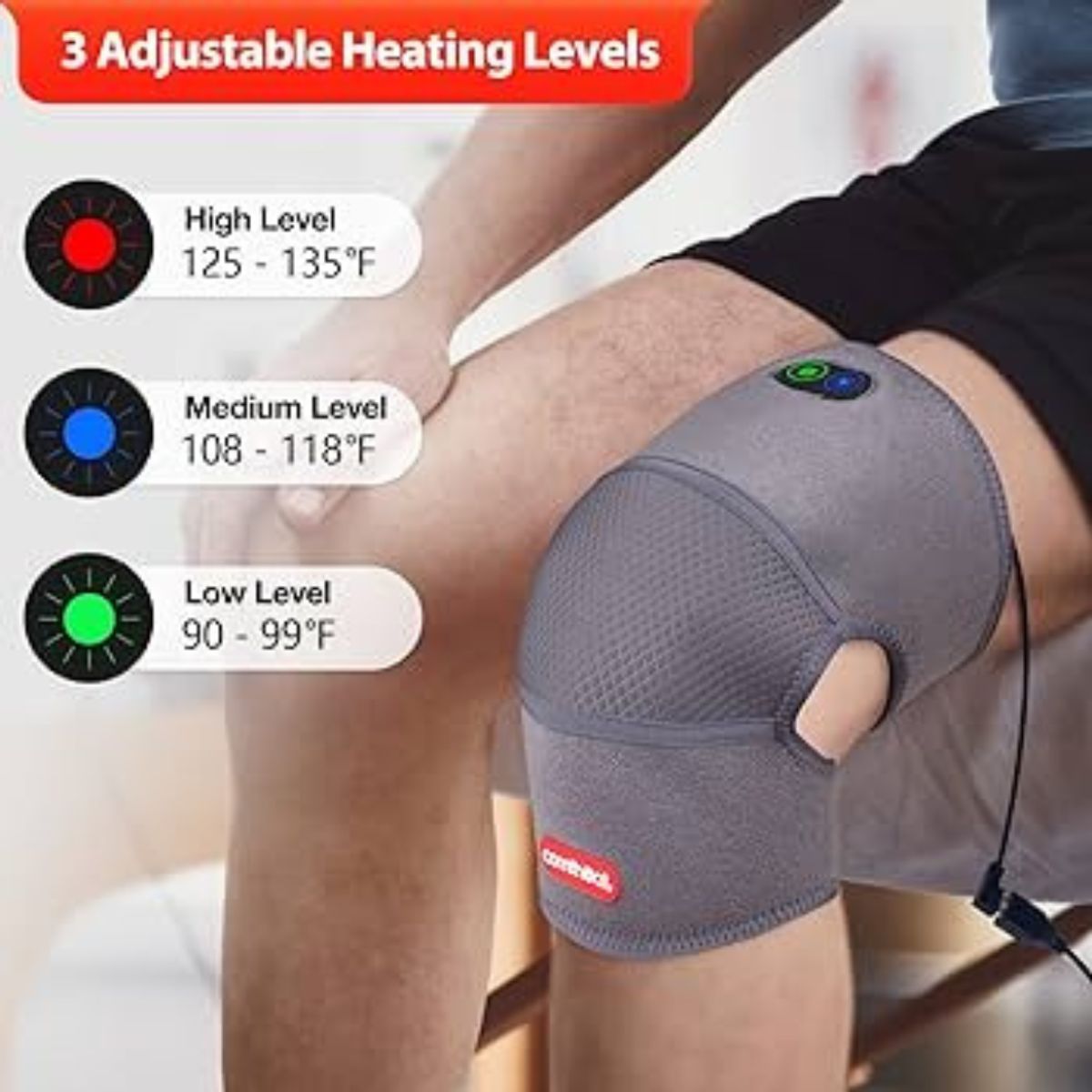 MOVI - Rodillera térmica USB para cuidado diario de rodillas