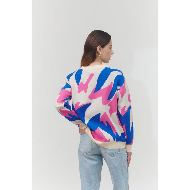 GUINDA - Sweater de colores fuertes Crystal Guinda