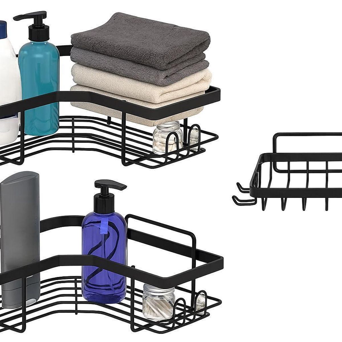 MUNDO MAGIA - Organizador Esquinero De Ducha Organizador Combo Negro