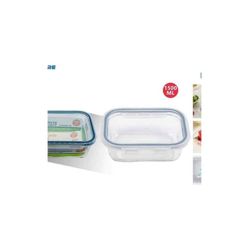 GENERICO - TUPPER HERMETICO DE VIDRIO RETANGULAR 1500ML