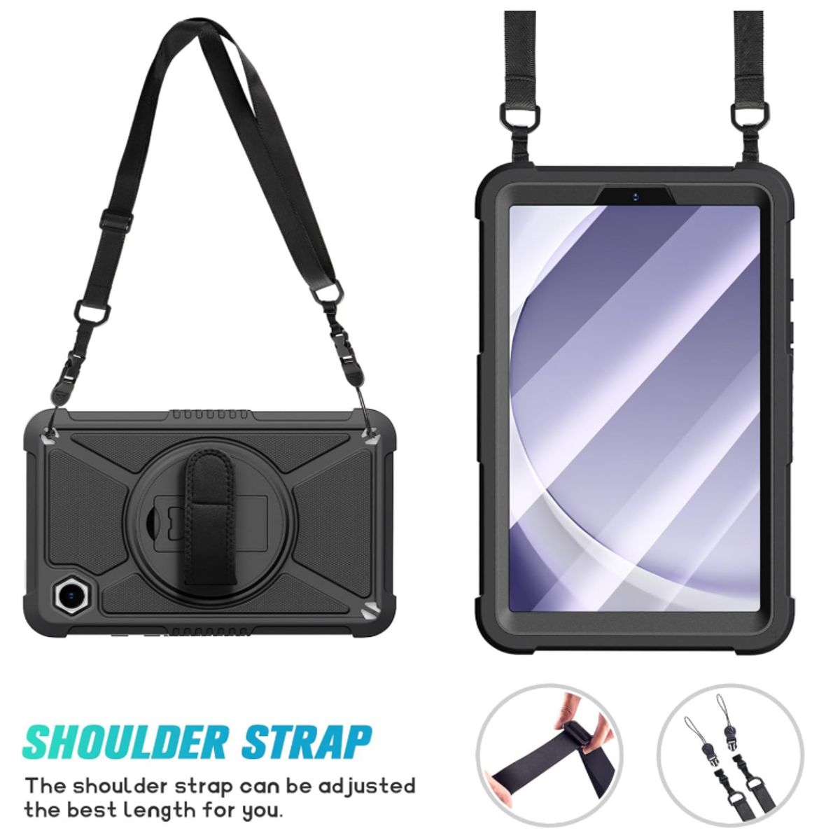 GENERICO - Funda Carcasa Antigolpes 360 Para Tablet A9+ Plus Con Correa