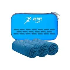 HAZ TU CLICK - Toalla Fria Microfibra Set 3 Azul 100x30 Ejercicio +estuche