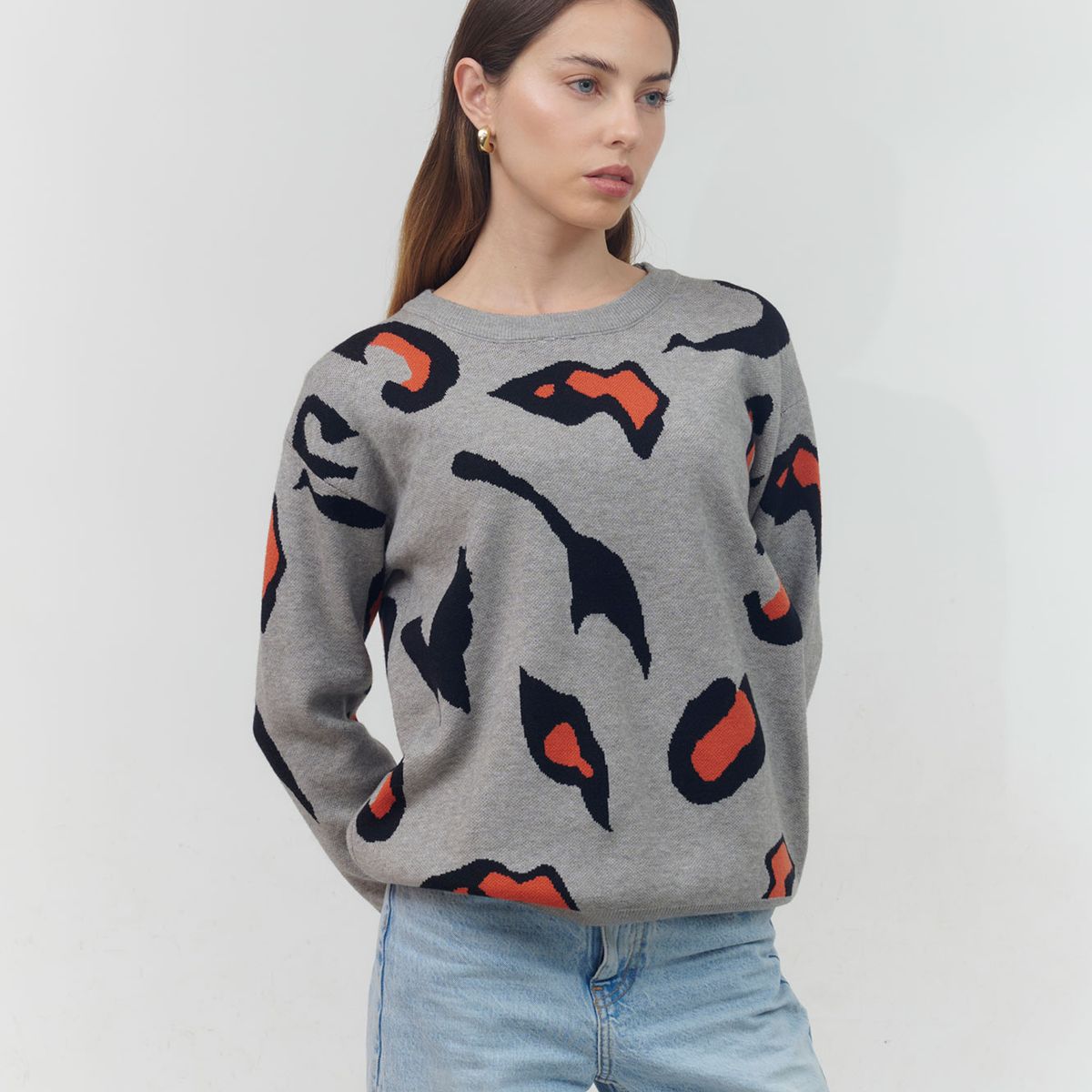 GUINDA - Sweater cuello redondo Neon Guinda