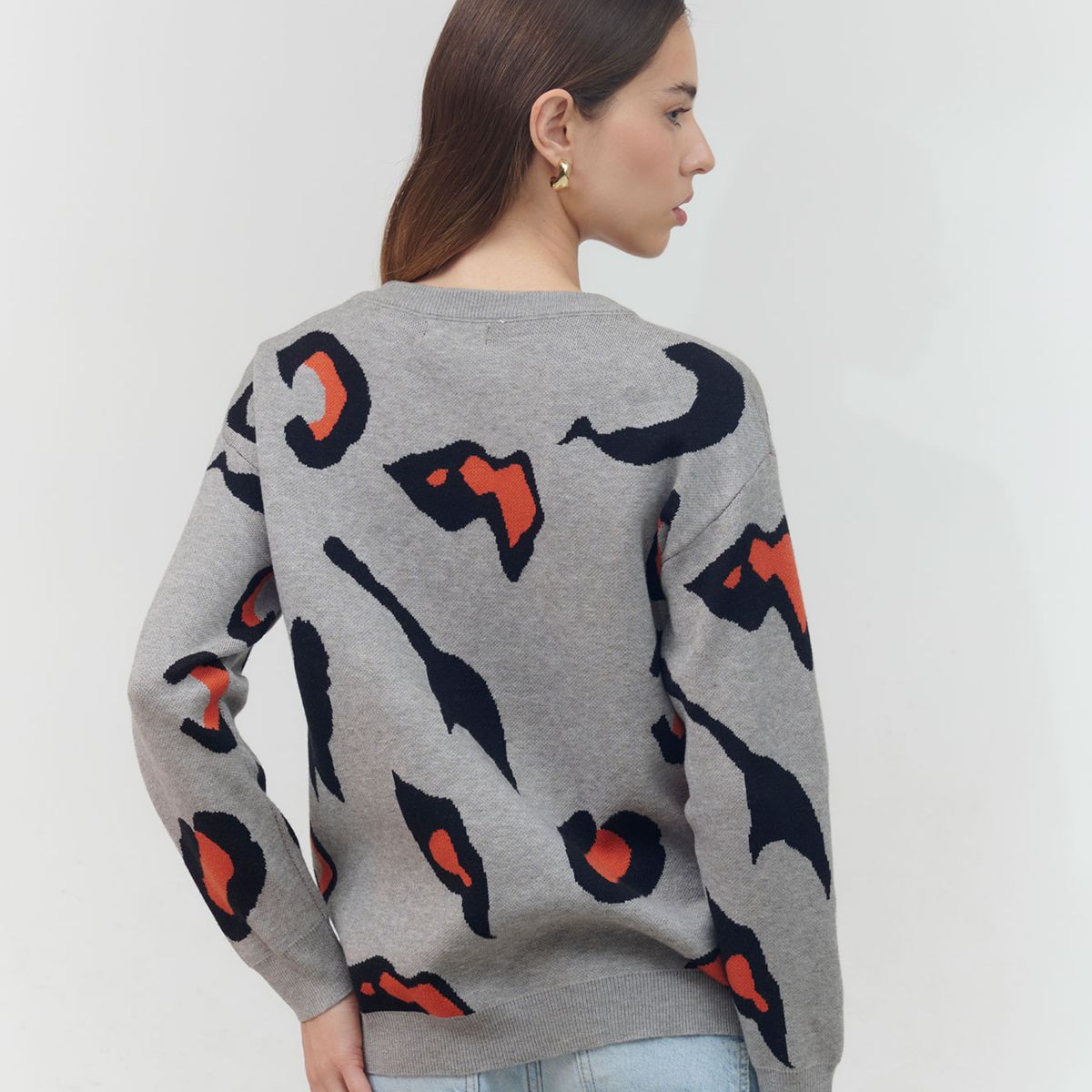 GUINDA - Sweater cuello redondo Neon Guinda