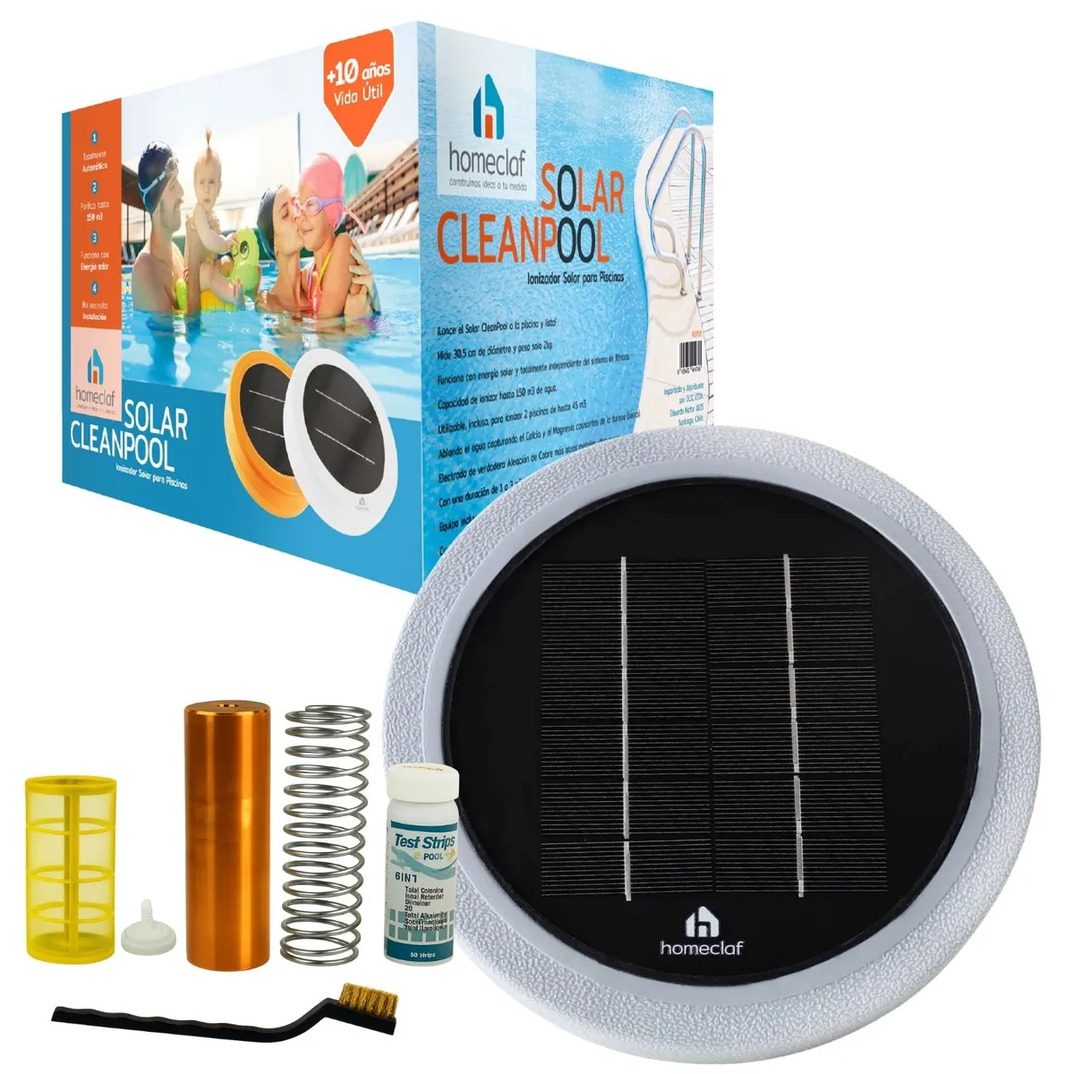 HOMECLAF - Ionizador Solar para limpieza y mantención de Piscina Homeclaf