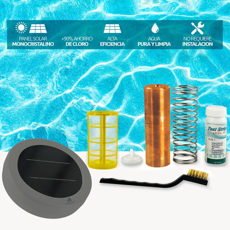 HOMECLAF - Ionizador Solar para limpieza y mantención de Piscina Homeclaf