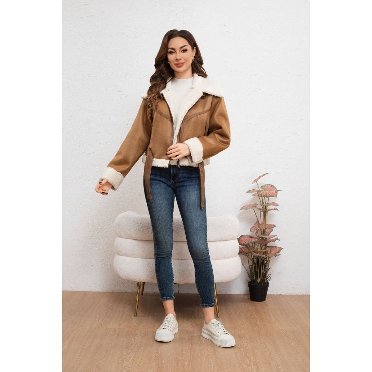 LIKE SHOP - Chaqueta Corta Aviadora Mujer Forro Interior Chiporro Full Moda 7042