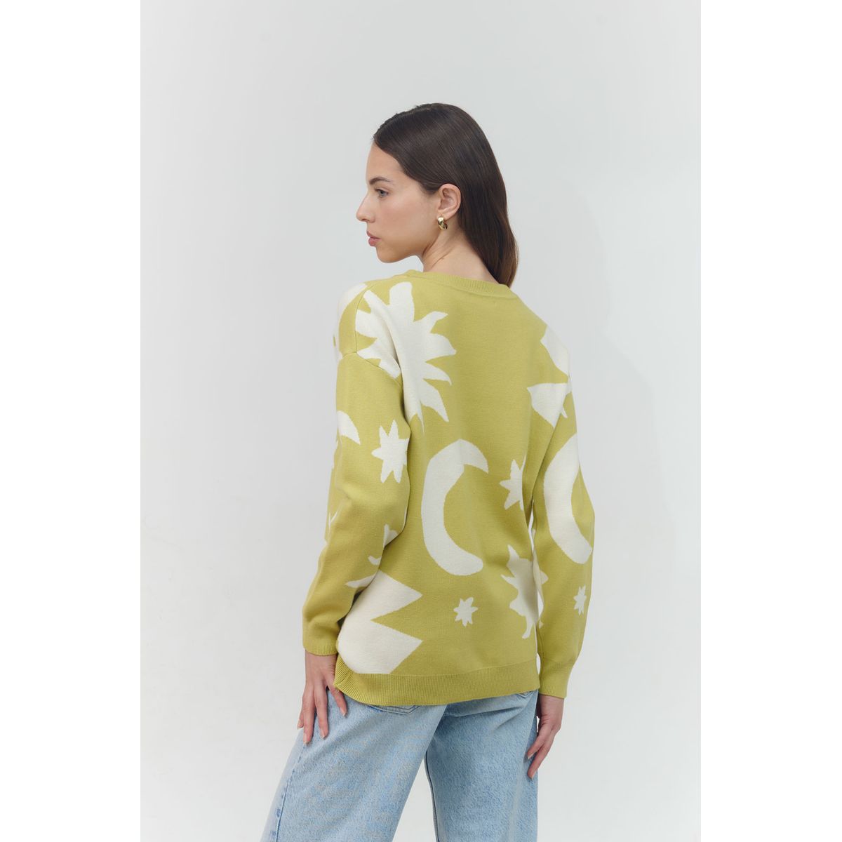 GUINDA - Sweater estampado estrellas Indo Guinda.