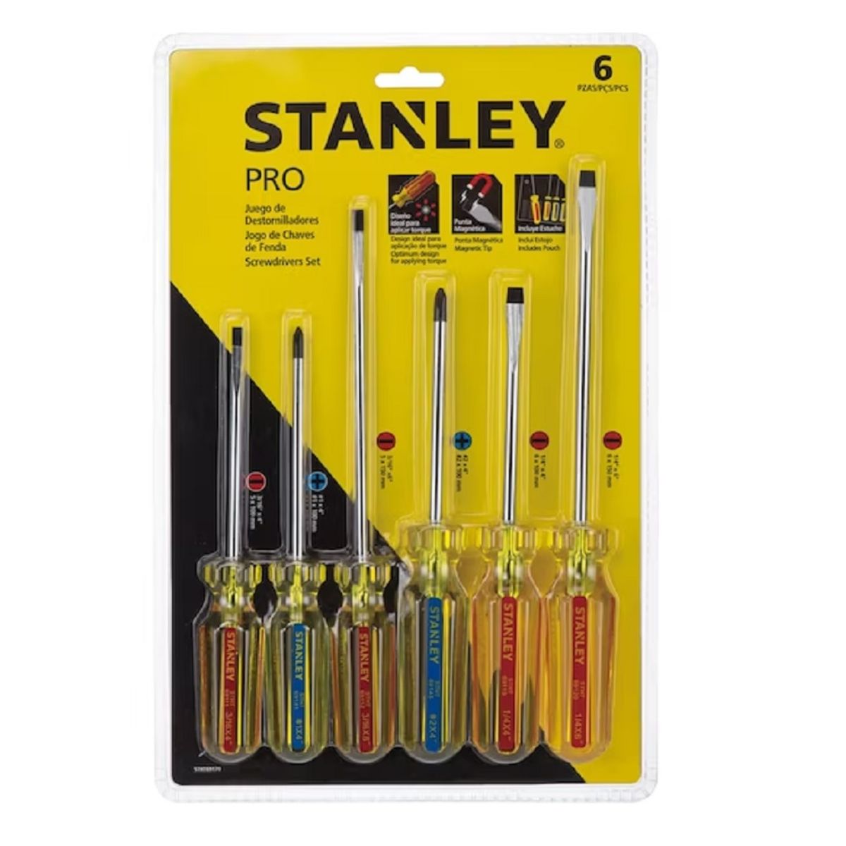 STANLEY - JUEGO DE 6 DESTORNILLADORES PRO STANLEY STHT69170.