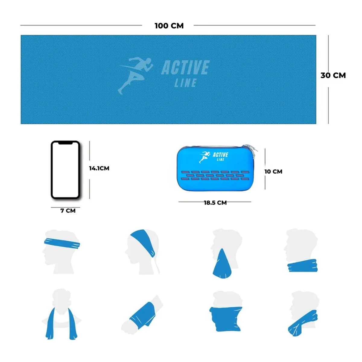 HAZ TU CLICK - Toalla Fria Microfibra Set 3 100x30 Ejercicio +estuche