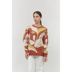GUINDA - Sweater cuello redondo colores fuertes Iza