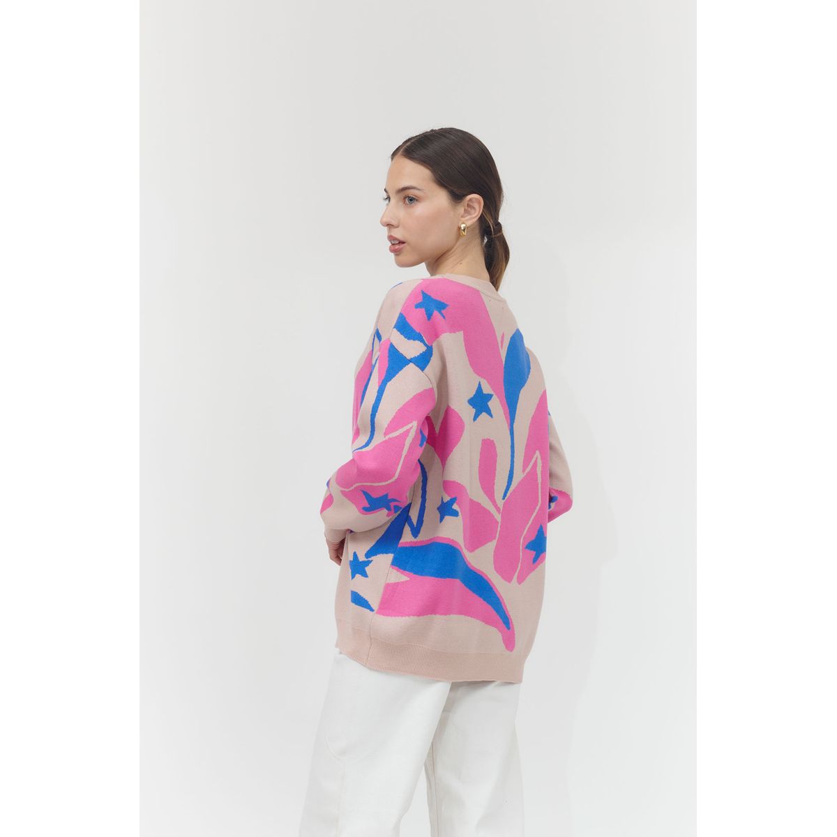 GUINDA - Sweater cuello redondo colores fuertes Iza Guinda