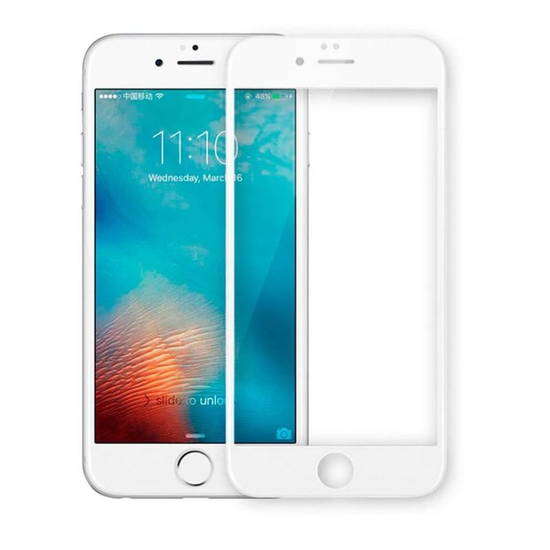 GENERICO - Lamina Vidrio Templado Para iPhone 7 y 8 Blanco