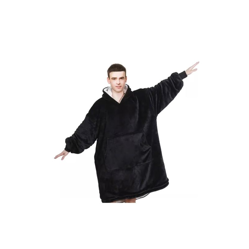 MORLAN - Maxi Polerón Sherpa Bata Manta Capucha Frazada Invierno