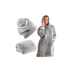 MORLAN - Maxi Polerón Sherpa Bata Manta Capucha Frazada Invierno