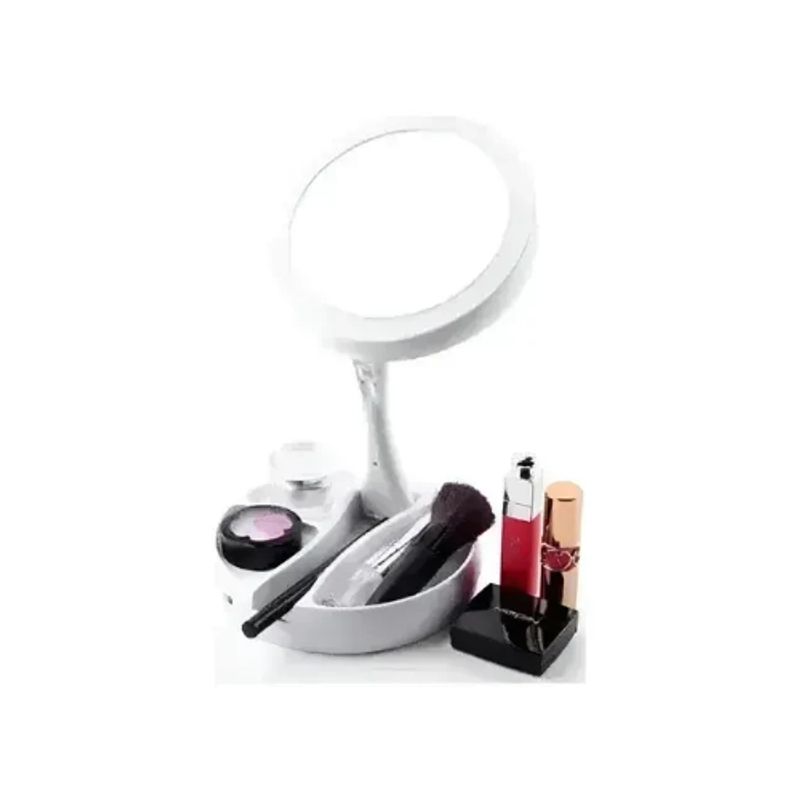 GENERICO - Espejo Con Luz Led Para Maquillaje Plegable + Aumento