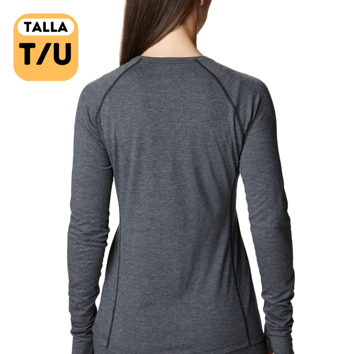 GARSIL - Camiseta Primera Capa Mujer Termica Algodon Negro Entrenamiento.-